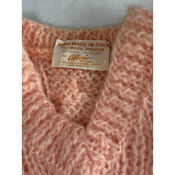 VTG Handmade in Italy Womens Sweater Alberic Wool No Size Tag Light Peach - Picture 4 of 8